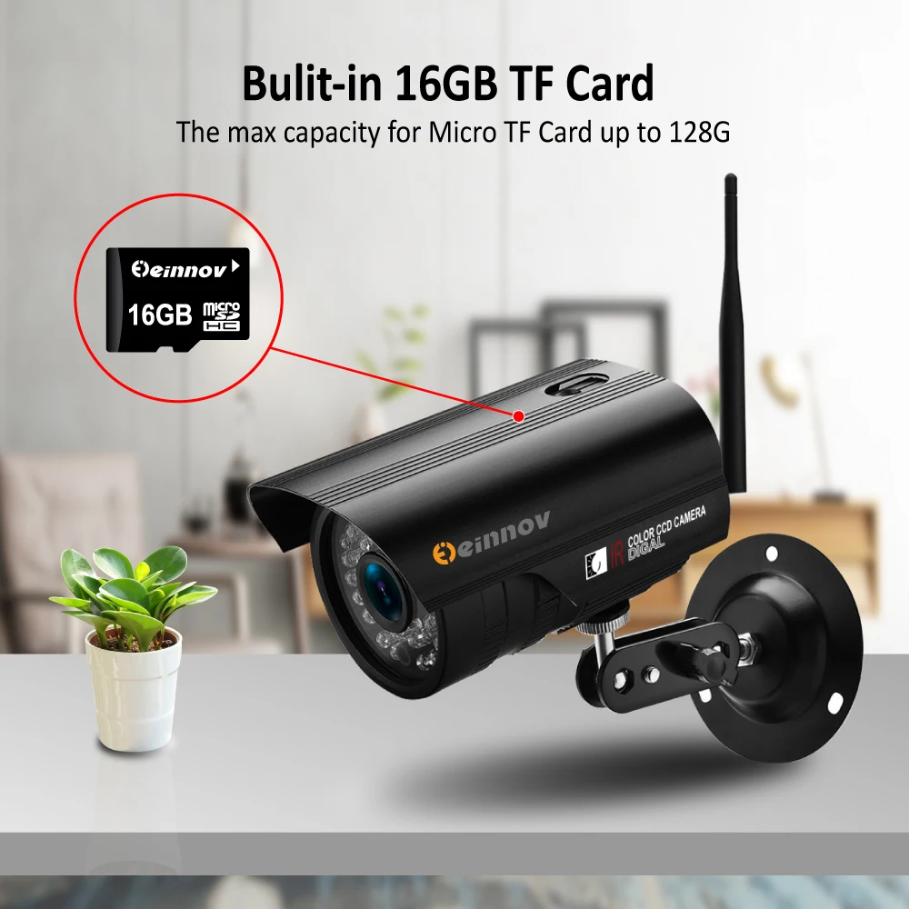 Einnov аудио запись Onvif 720P Wifi IP Camara 1080P беспроводная камера видеонаблюдения HD P2P CCTV с sd-картой 3,6 мм Camhi