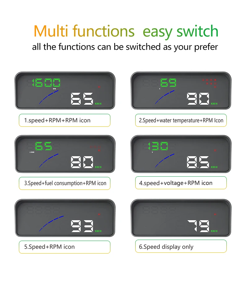 XYCING P9 автомобиля Heads Up Дисплей HUD OBD Smart Спидометр два Дисплей режим ветрового стекла проектор расход топлива миль/ч км/ H Дисплей