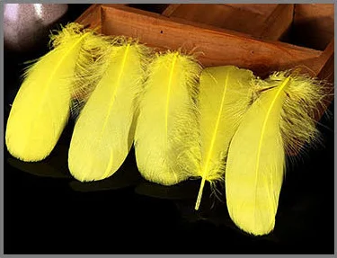 yellow Натуральный мятный зеленый Гусь Nagoire перья для рукоделия 5-7 дюймов/13-18 см аксессуары для ювелирных изделий Свадебные украшения - Цвет: yellow