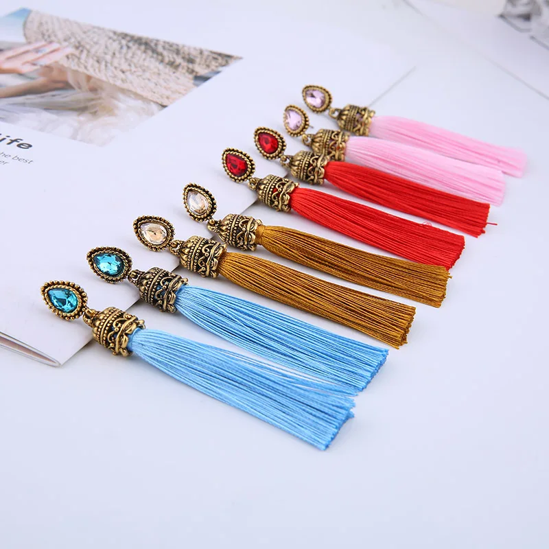 Классические женские серьги в стиле ретро длинные ювелирные изделия с