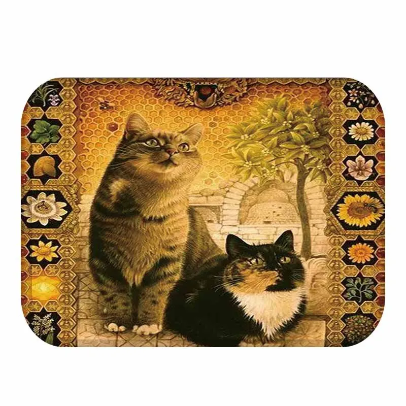 40x60cm New Cartoon Style Lovely Cat Anti-slip Floor Mat Outdoor Rugs Animal Front Door Mats Kitchen for Living Room | Дом и сад