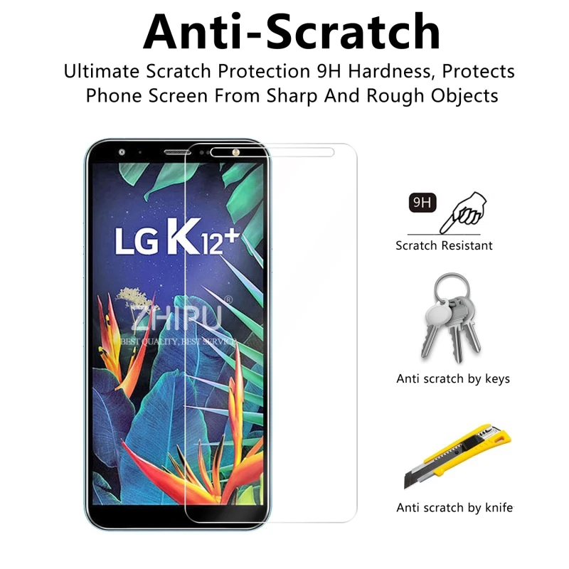 Закаленное стекло для LG K12 Plus Защитное экрана 2.5D 9 H закаленное премиум класса + 5 7
