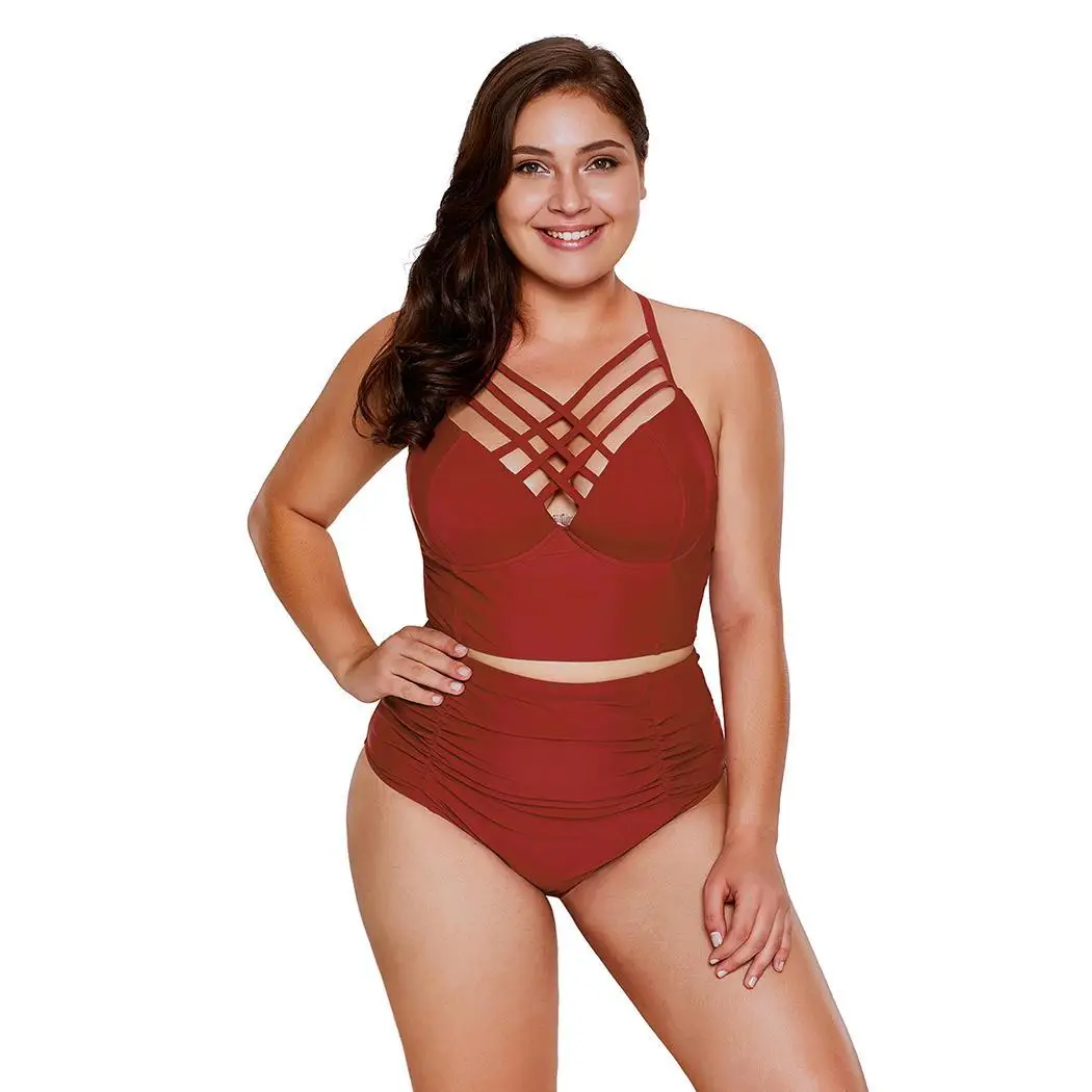 Женские летние купальные костюмы размер лаги тонкие бикини с высокой талией два