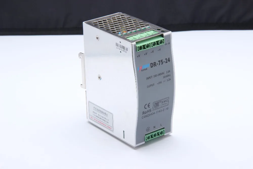 DR 75 24 Вт В переключатель источника питания (вход 85 264VAC) 24vdc din рейка источник