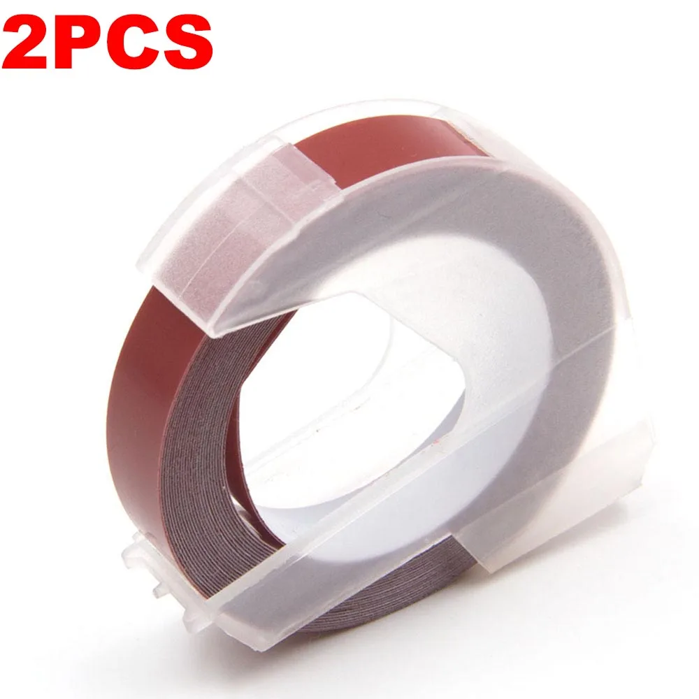 Maroon Red Absonic 2 рулона 9 мм 3D для тиснения, из ПВХ ленты этикеток совместимый с dymo 1610 1880 12965 ручные принтеры этикеток для Motex E101 производитель этикеток - Цвет: Maroon Red