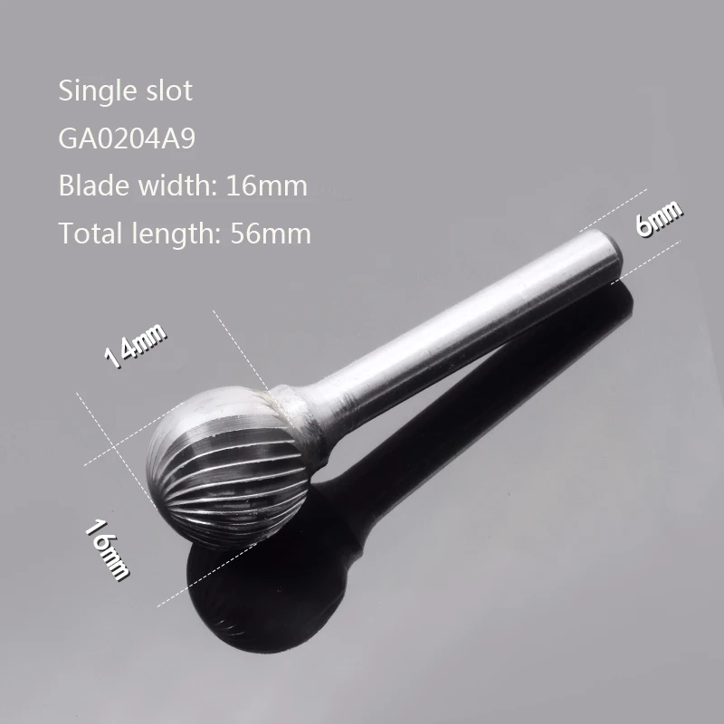 Single slot 16mm Сплав Роторный напильник круглый d-тип Вольфрамовая сталь резьба по дереву Шлифовальная головка Wugang Фрезерный резак металлический жесткий один слот - Цвет: Single slot 16mm