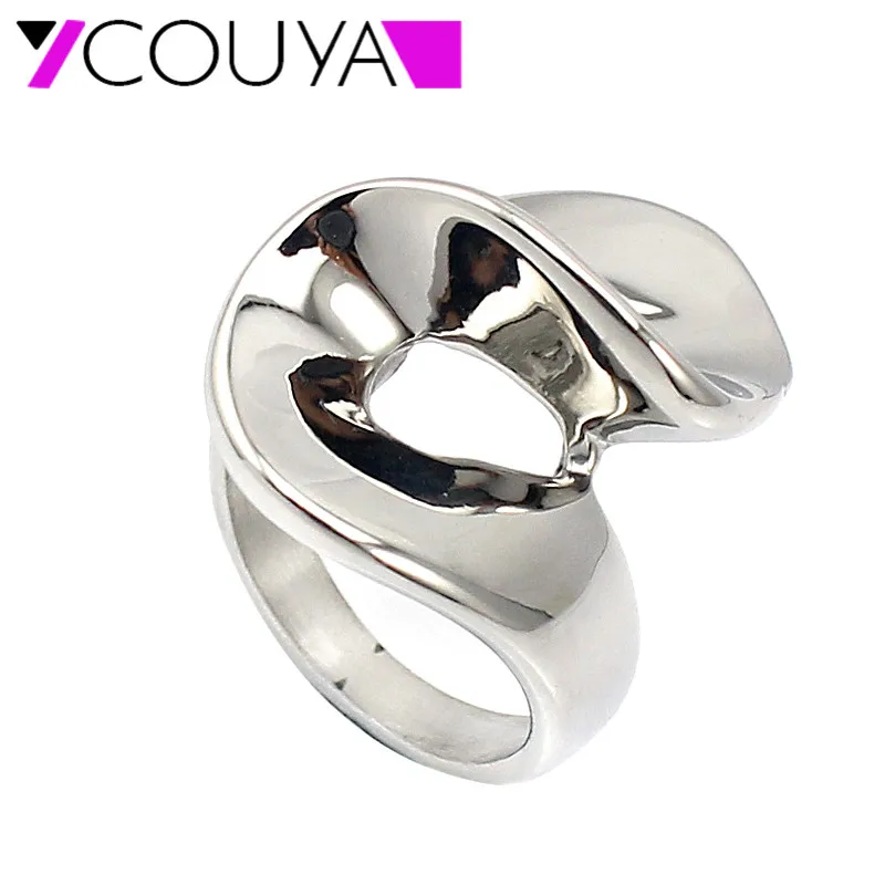 COUYA модное металлическое серебряное кольцо из нержавеющей стали витое для женщин