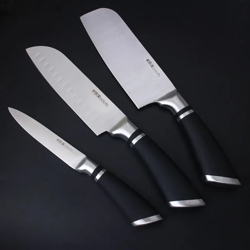 Colofo,, кухонные ножи из нержавеющей стали, набор из 3 предметов, Santoku, нож для нарезки овощей, фруктов