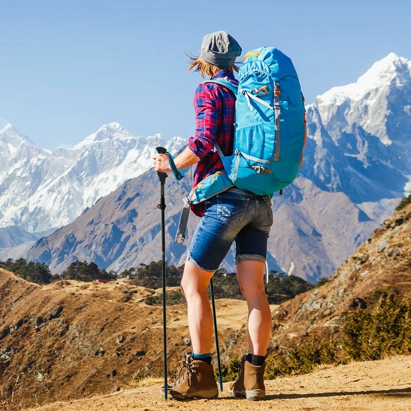 Naturehike 1 шт. углерода волокно 5 секций складной регулируемый трекинговые палки