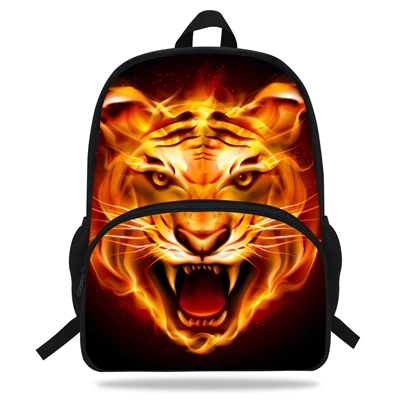 16-дюймовый шпилька белый тигр рюкзак детские школьные сумки для мальчиков-подростков, Детская сумка-рюкзак модные мордочек животных Печать сумка
