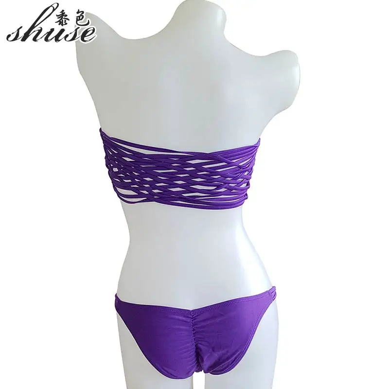 Бандо Для женщин комплект бикини сексуальный женский купальный Костюмы спинки