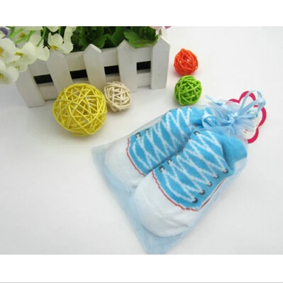 Light Blue 1 пара теплых носков для новорожденных; носки-тапочки для маленьких мальчиков; удобные хлопковые нескользящие носки для новорожденных - Цвет: Light Blue