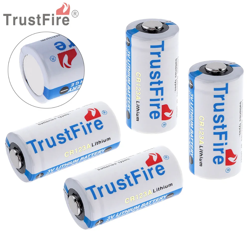 4 шт./лот TrustFire 3 в 16340 CR123A аккумулятор 1400 мАч литиевая батарея реальной емкости для