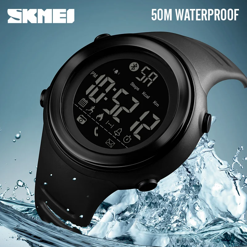 

SKMEI Bluetooth Smart Watch Men Pedometer Stopwatch Waterproof Sports Watches Digital LED Electronics Watch Clock Men Smartwatch