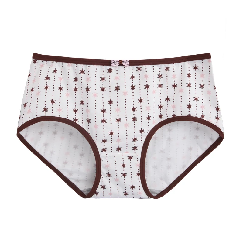 Женские хлопковые трусики LANGSHA разноцветные бесшовные мягкие удобные с принтом