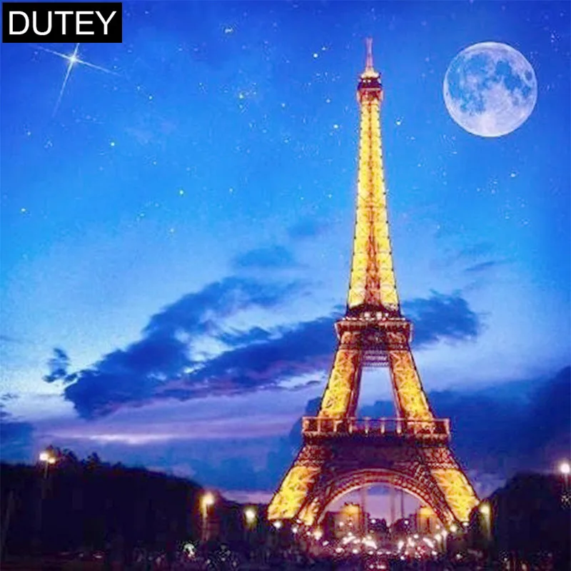 Алмазная 5D картина Лунная башня с полными квадратными/круглыми стразами вышивка