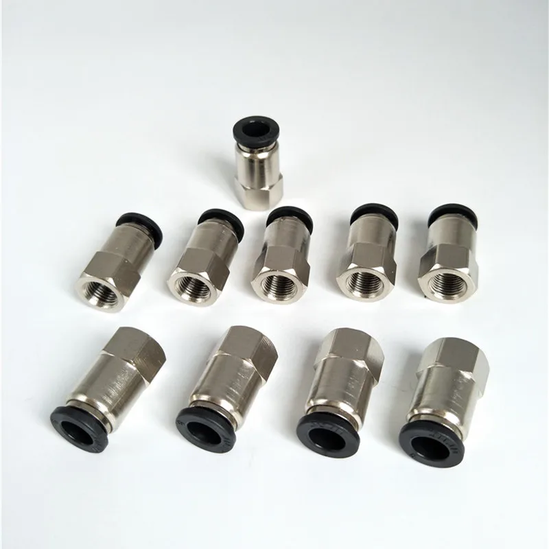 

10 Pcs PCF8-01 1/8"PT Female Thread to 8mm Push In Joint Pneumatic Quick Fittings Black