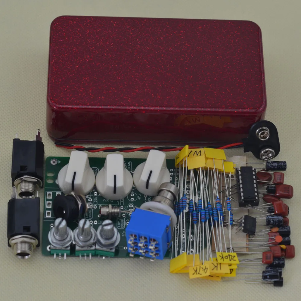 DIY гитарные педали с эффектом Delay Kit 1590B и 3PDT 9 контактный Гитарный Эффект Stomp Switch True