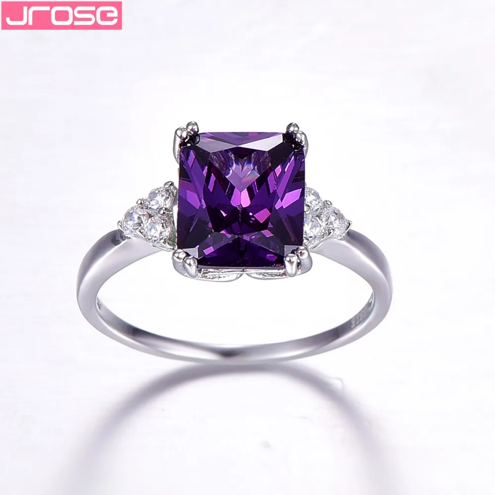 Jrose Purple Jewelery Ladies Engagement Wedding Anniversary 5.25ct White CZ Romantic Real 100% 925 Sterling Silver Rings Selling | Украшения