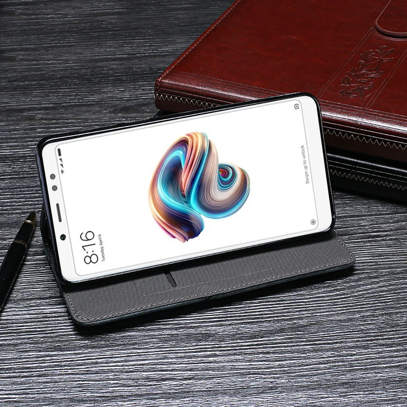 IDEWEI для Xiaomi Redmi Note 5 Pro чехол 99 дюйма высокое качество Ретро стиль флип кожаный |
