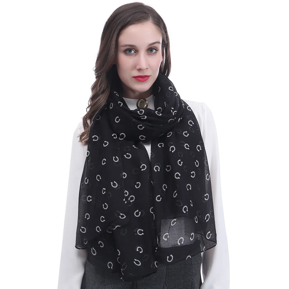 10pcs/lot Horseshoe Horse Print Women's Large Scarf Shawl Wrap Soft Lightweight for All Seasons | Wraps