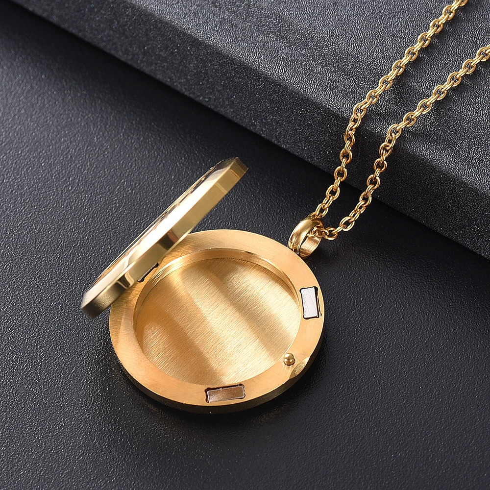 KLH0369 30mm Stainless Steel Gold/Rose Gold/Black Round Angel Wings Aromatherapy Essential Oil Diffuser Locket Necklace | Украшения и