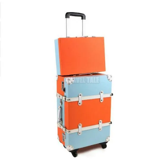 luggage and smallbag CARRYLOVE 2" 24" 2" дюймовый деревянный Спиннер чемодан винтажный комплект багажных сумок на колесиках сумка на колесиках для дам - Цвет: luggage and smallbag
