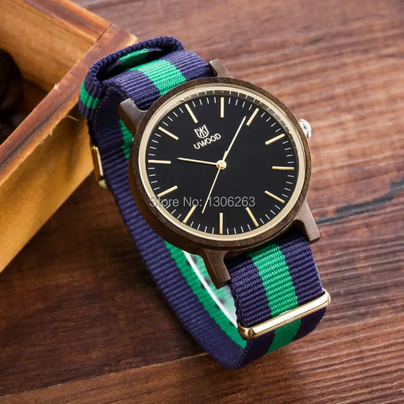 Модные круглые стильные мужские Кварцевые Регулируемые деревянные наручные