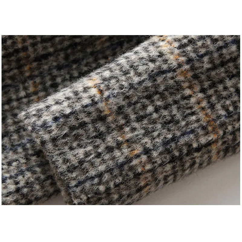 

Fashion wool and yakwool patchwork double face wool coats women medium long notched collar beading outerwear 2019 autumn winter