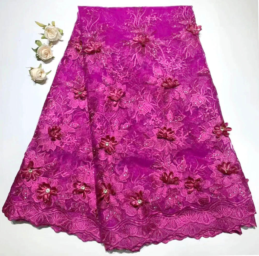 Желтая африканская кружевная ткань 2019 Высококачественная гипюровая с камнем