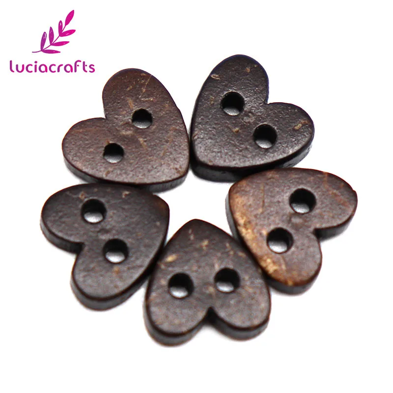 Lucia crafts 12 шт/24 шт 2 отверстия коричневый Кокосовая оболочка Швейные натуральные пуговицы Скрапбукинг Одежда DIY Аксессуары E0308 - Цвет: 10x10mm  12pcs