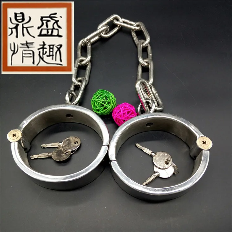 

stainless steel oval heavy type male/female leg ankle cuffs bondage bdsm toys fetish slave restraints anklet legcuffs shackles