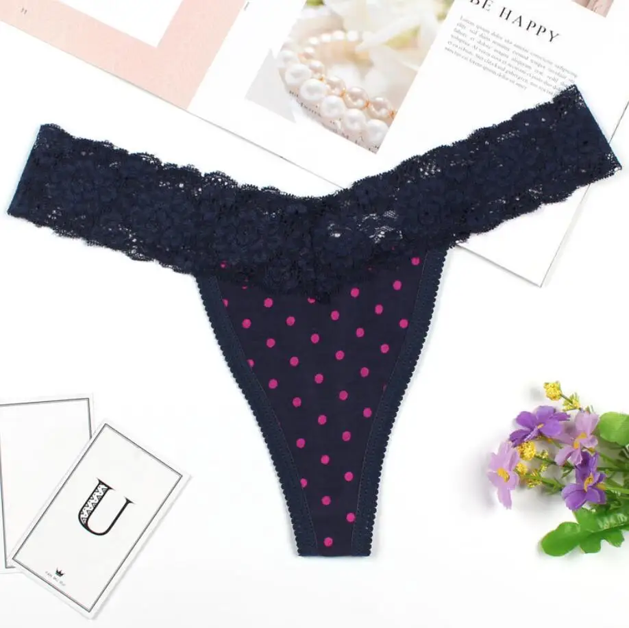 2018 женщин Чистый нижнее белье из хлопка с кружевом брюки большой полосы leopard T