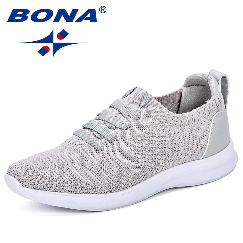 Light gray BONA/модные мужские лоферы; летняя дышащая мужская повседневная обувь; модная Легкая удобная обувь для отдыха; кроссовки; Flyknit - Цвет: Light gray