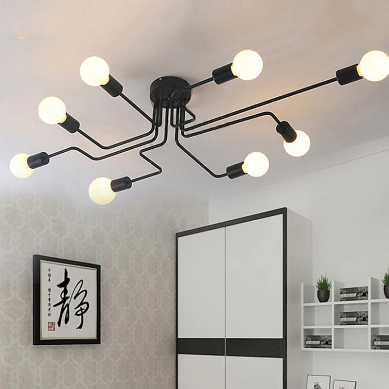 Retro Ceiling Lamp Industrial Loft Iron Light for Living Room Kitchen Dining Vintage Fixtures luminaria teto | Лампы и освещение