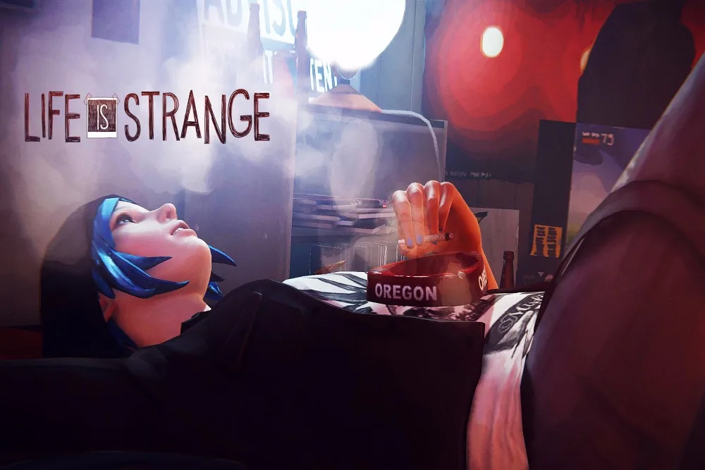 Украшение для дома Постер из шелковой ткани с синей сигаретой life is strange girl