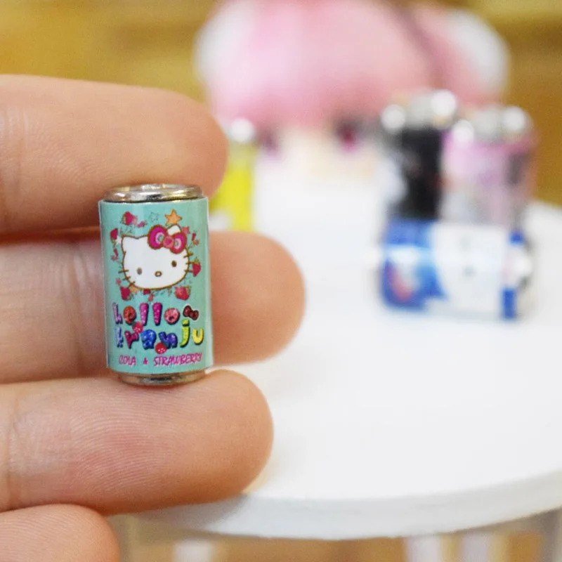 Милый 6 шт./лот 1:6 масштаб миниатюрный hello kitty напитки Миниатюрный Кукольный домик кухня еда для Blyth куклы-Барби игрушки аксессуары