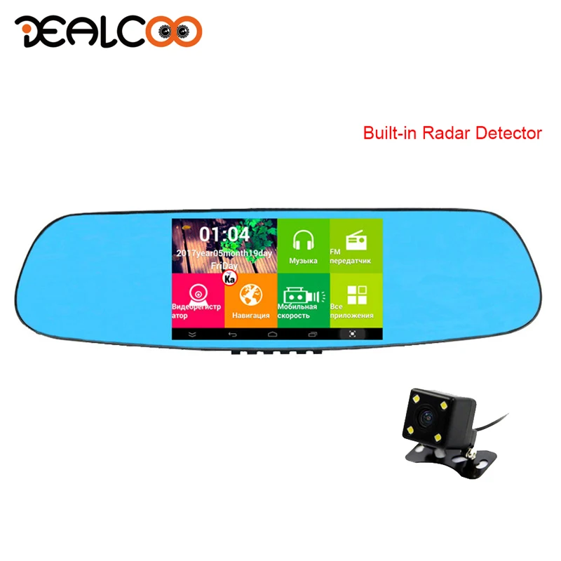 Dealcoo R6 автомобиля gps навигатор Android зеркало Регистраторы Камера