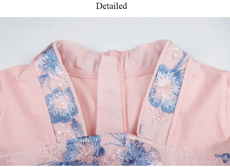Hanfu/летнее платье принцессы для девочек, Новое Детское Сетчатое платье в китайском стиле с вышитыми цветами, костюм для девочек 2, 3, 4, 6, 7, 9, 10 лет