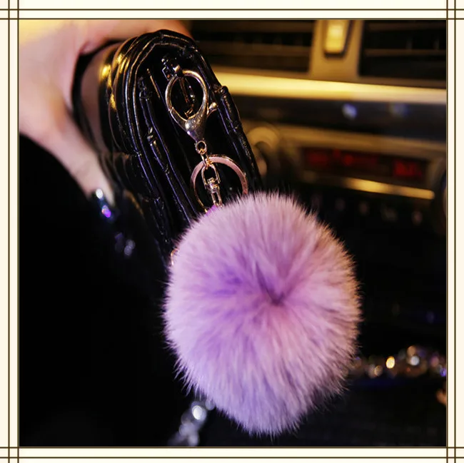 Цветной окрашенный под заказ настоящий мех кролика Pom Poms/помпон брелок|pom pom|keychain