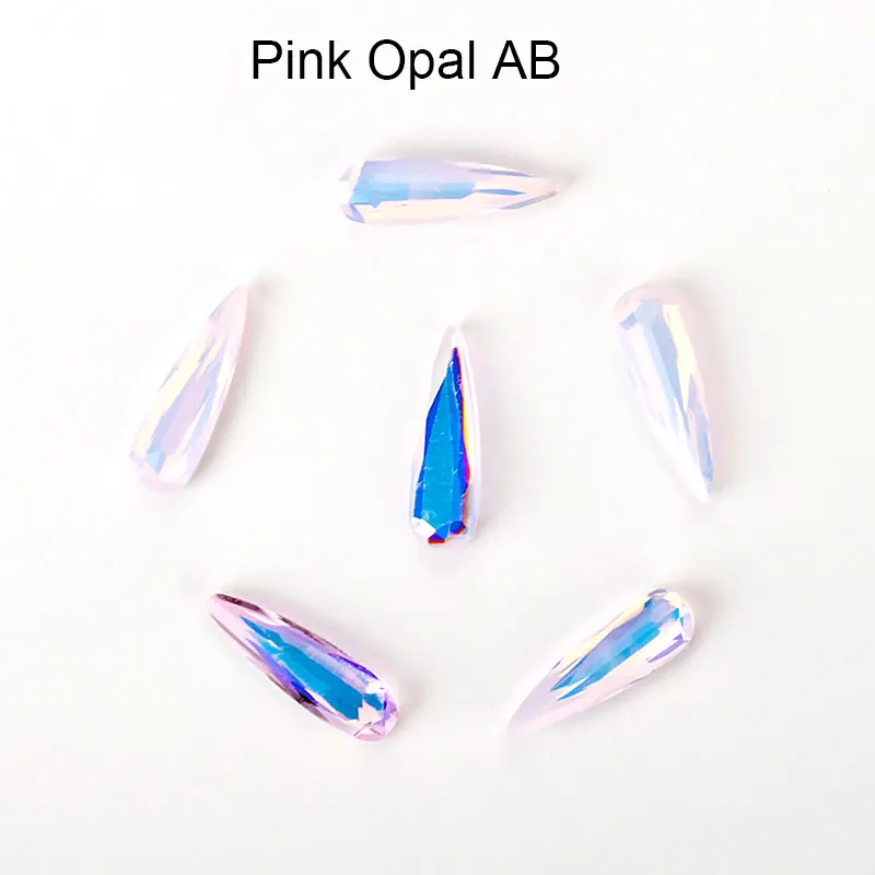 

50Pcs Nail Crystals Gems Rhinestones for Nails 3D Nail Art Decorations Flatback Drop Glass Strass Stone Jewelry AB Diamonds DIY