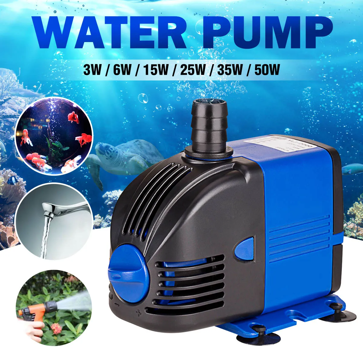 AC220-240V, 50 Гц, 3-50 Вт, погружной водяной насос для аквариума, Powerhead, фонтан, гидропоники, US Plug, водоемы, аквариумы, регулировка