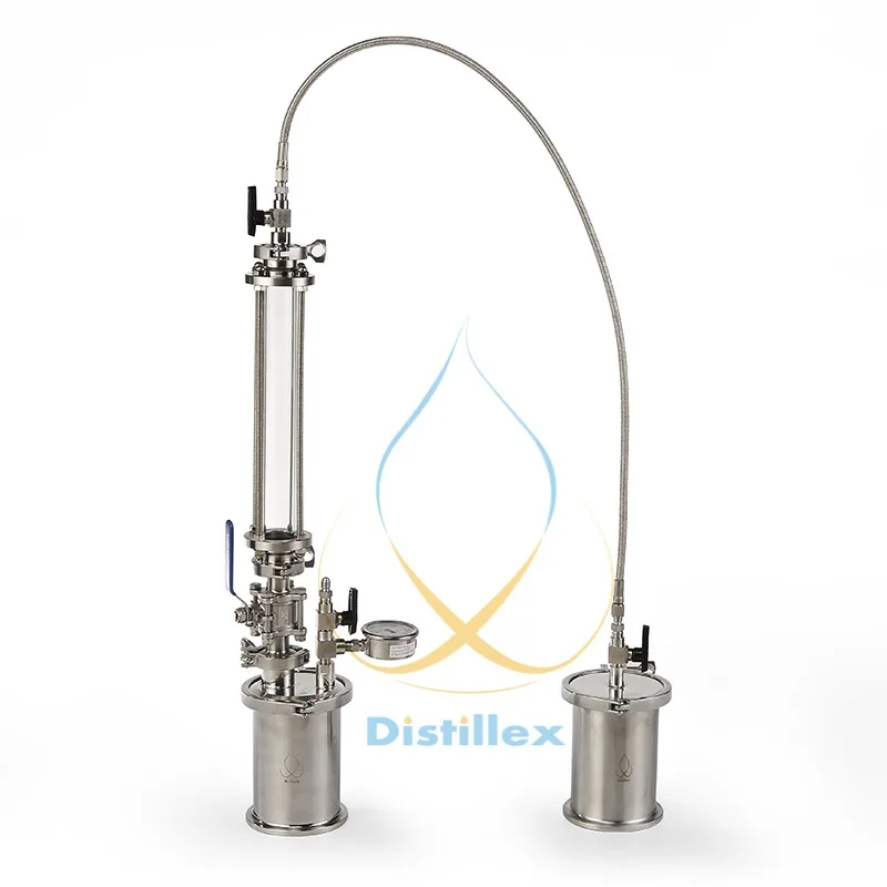 

120G Mini XL Top Fill Glass Closed Loop Extractor, Pressurized Extractors BHO Extractor kit. Extractor stainless steel 304.
