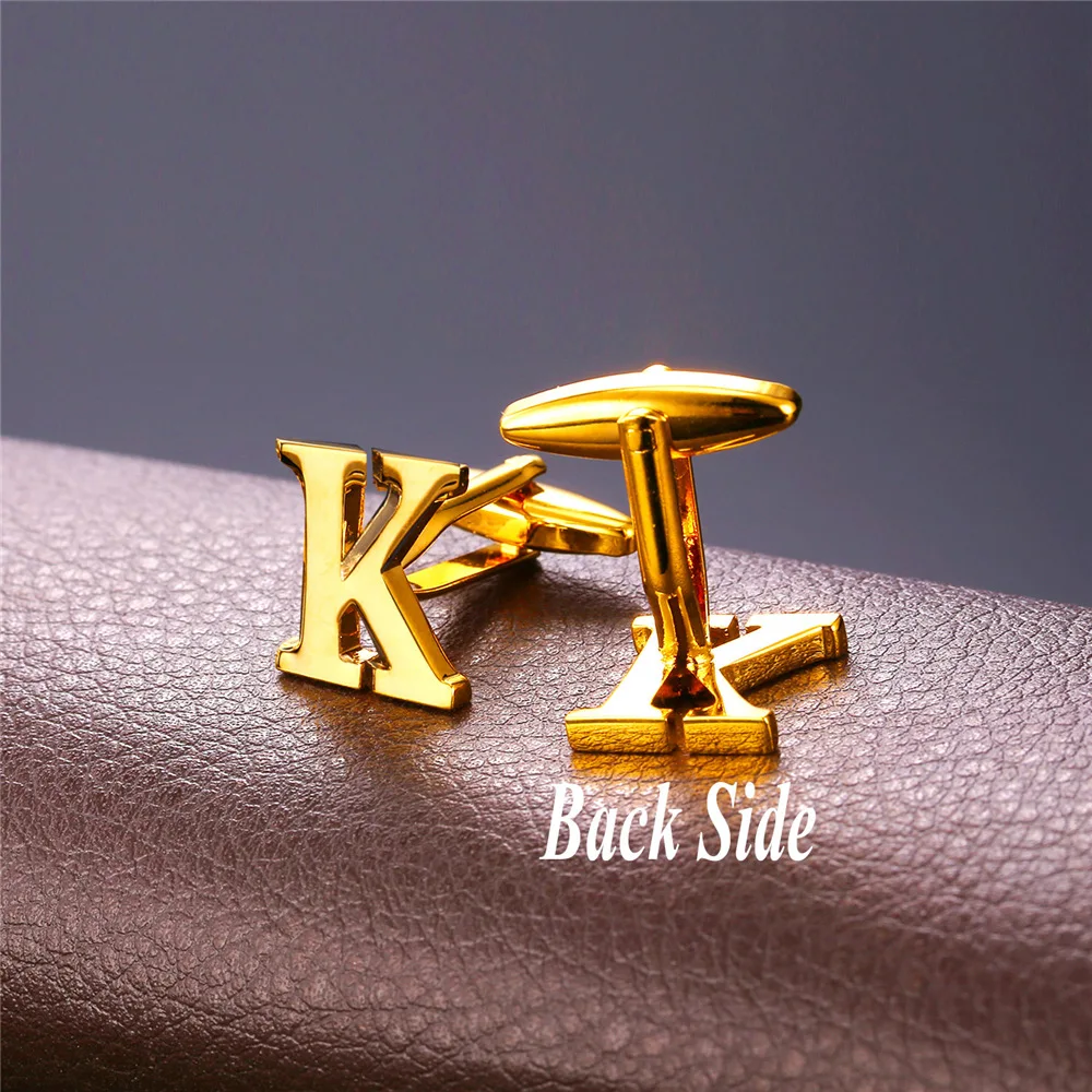 Мужские Запонки с надписью K желтое золото/цвет трендовые французские рубашки