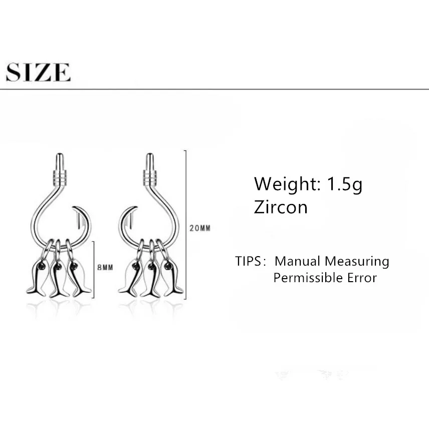 

New Fishing Fish Pendant Earrings For Women Trend Creative 925 Sterling Silver Party Gift Jewelry Accessories SAE367