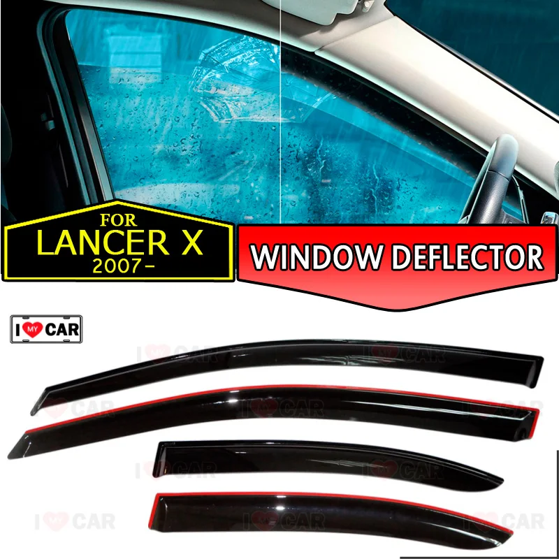 Оконный дефлектор для Mitsubishi Lancer X 2007 Автомобильный оконный ветрозащитный козырек