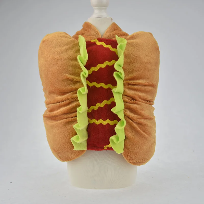 Забавный костюм сосиски для кошек и собак на Хэллоуин Зимняя Теплая Флисовая