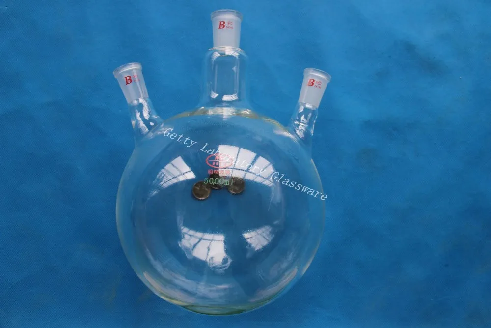5L 3-neck Round bottom flask 5000ml Joint 24/40 heavy wall (Lab instrument) | Канцтовары для офиса и дома