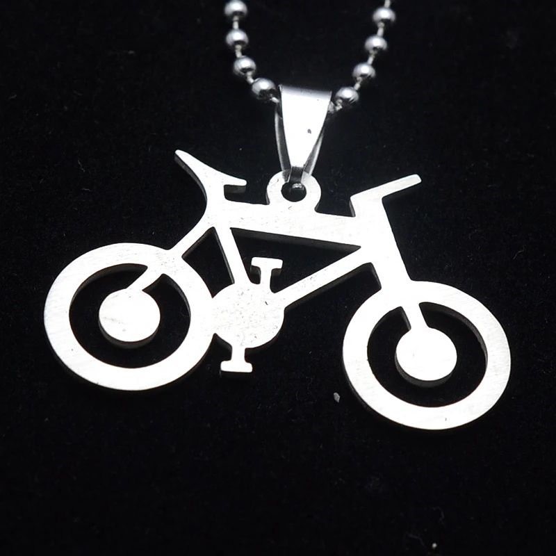 Подвеска из нержавеющей стали Шарм с изображением велосипеда ожерелье W/O SS цепь