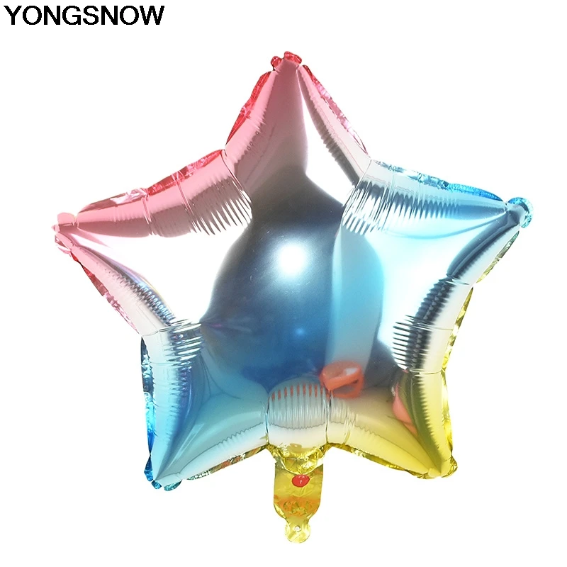YONGSNOW цветной Радужный фольгированный шар в виде звезды сердца круглых цифр для